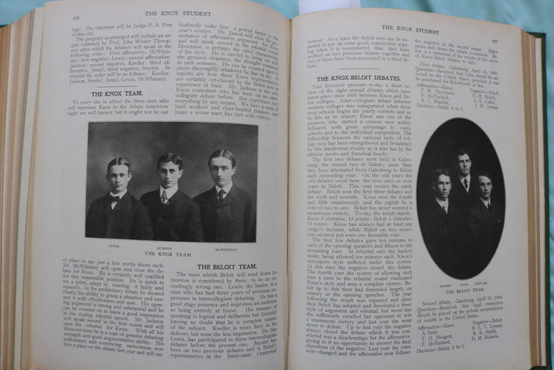 1904-1907 THE KNOX STUDENT HARDCOVER BOOKS - 2 VOLUMS - GALESBURG, IL - KD 9683