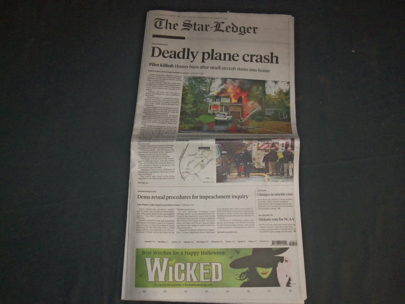 2019 OCTOBER 30 THE STAR-LEDGER NEWSPAPER - DEADLY PLANE CRASH IN COLONIA, NJ