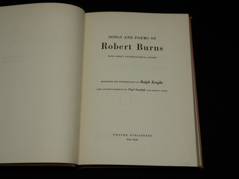 1959 SONGS AND POEM OF ROBERT BURNS HARDCOVER BOOK - KD 7448