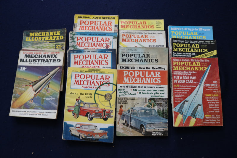 1954-1969 MECHANIX ILLUSTRATED & POPULAR MECHANICS MAGAZINES - LOT OF 13- O 3451