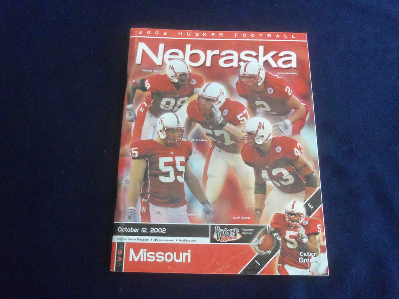 2002 OCT 12 FOOTBALL PROGRAM - UNIV OF NEBRASKA VS UNIV OF MISSOURI - ST 1116L