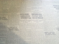 1931 OCTOBER 31 TROY MORNING RECORD - JUSTICE HOLMES ILLNESS REVIVES - NT 7491