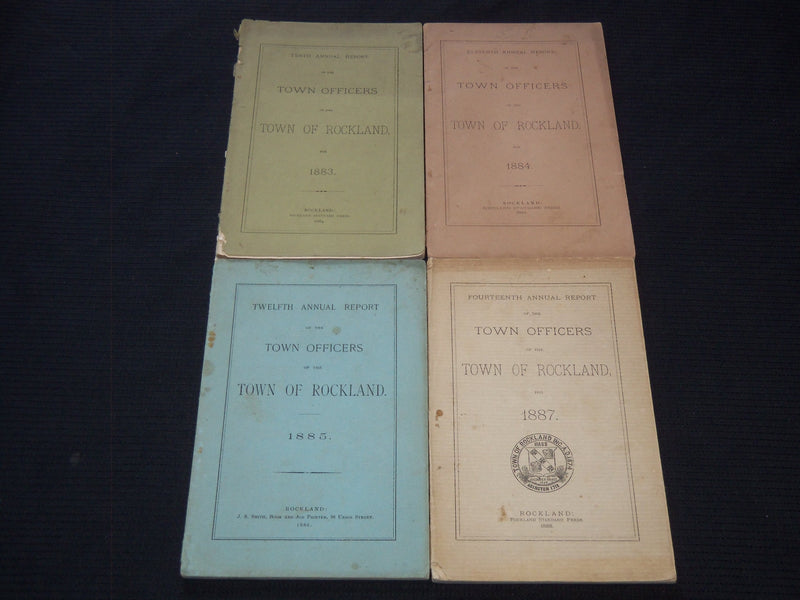 1883-1887 TOWN OF ROCKLAND ANNUAL REPORTS LOT OF 4 ISSUES - J 7260