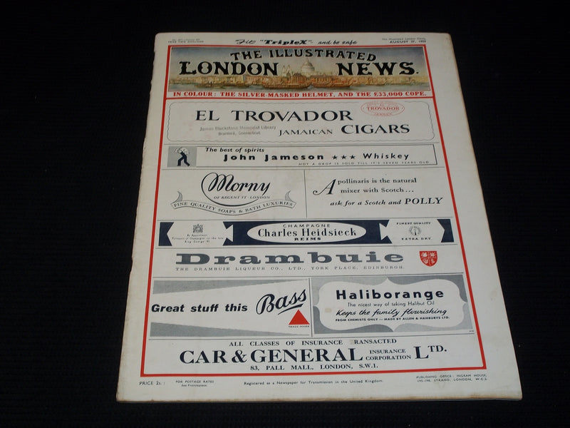 1955 AUGUST 27 ILLUSTRATED LONDON NEWS MAGAZINE NICE COVERS & ADS - E 4258