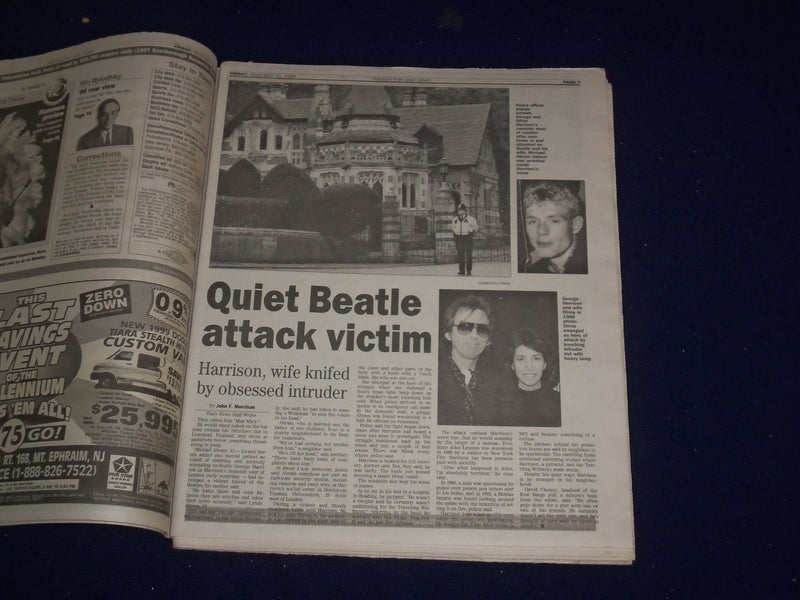 1999 DEC 31 PHILADELPHIA DAILY NEWS - GEORGE HARRISON STABBED - NP 2991