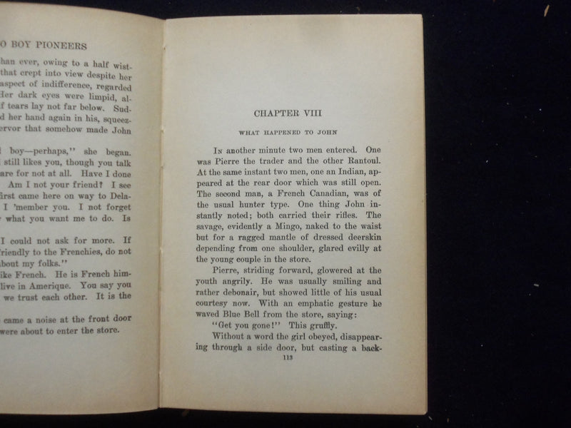 1927 TWO BOY PIONEERS HARDCOVER BOOK BY JAMES BRADEN - KD 8375