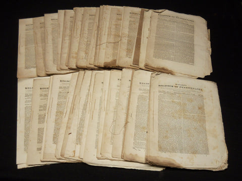 1830-1831 HAZARD'S THE REGISTER OF PENNSYLVANIA MAGAZINES LOT OF 42 - O 1797