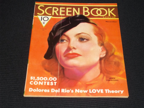 1935 NOVEMBER SCREEN BOOK MAGAZINE - JOAN CRAWFORD FRONT COVER - E 16377