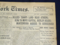 1916 JANUARY 18 NEW YORK TIMES - ALLIED TROOPS LAND NEAR ATHENS - NT 9073