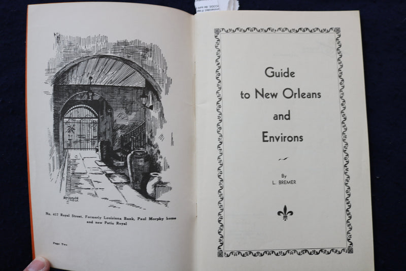 1941 NEW ORLEANS GUIDE BOOK - MAP - SOFTCOVER BOOK - K 1316