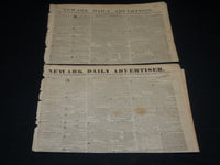 1837 NEWARK DAILY ADVERTISER NEWSPAPER LOT OF 2 ISSUES - NEW JERSEY - NP 4864
