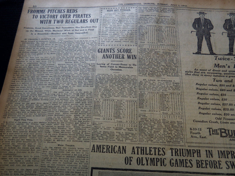 1912 JULY 12 COMMERCIAL TRIBUNE NEWSPAPER - CRUELTIES IN PERU - NT 9415
