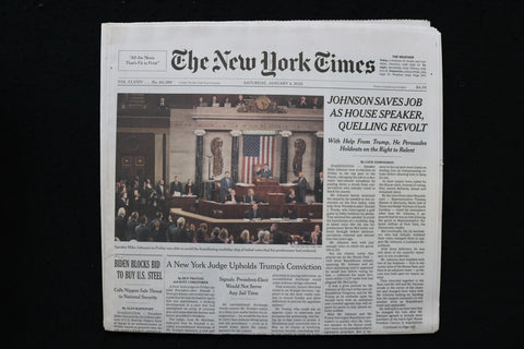 2025 JAN 4 NEW YORK TIMES - JOHNSON SAVES JOB AS HOUSE SPEAKER, QUELLING REVOLT