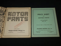 1940'S READING ELECTRIC CO. INC. MOTOR PARTS CATALOGUE NO. 47 - KD 4851H
