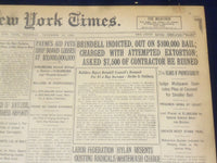 1920 NOVEMBER 18 NEW YORK TIMES - BRINDELL INDICTED ON EXTORTION - NT 8468