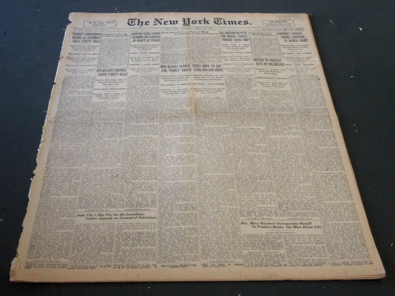 1923 APRIL 26 NEW YORK TIMES - HARDINGS SPEECH SWINGS SENATORS - NT 5774