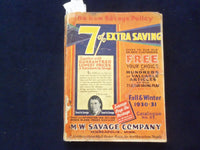 1930-31 FALL & WINTER M.W. SAVAGE COMPANY CATALOG - MINNEAPOLIS, MN - R 97W