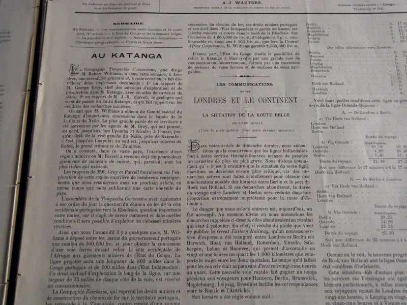 1903 LE MOUVEMENT GEOGRAPHIQUE NEWSPAPERS LOT OF 46 - BELGES AU CONGO - NP 4257