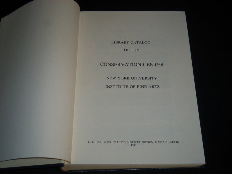 1980 LIBRARY CATALOG OF THE CONSERVATION VOLUME - NEW YORK UNIVERSITY - Z 83