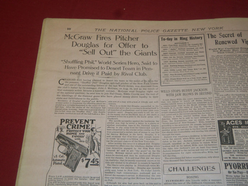 1922 SEPT 9 THE NATIONAL POLICE GAZETTE MAGAZINE - GERTRUDE EDERLE - B 5748