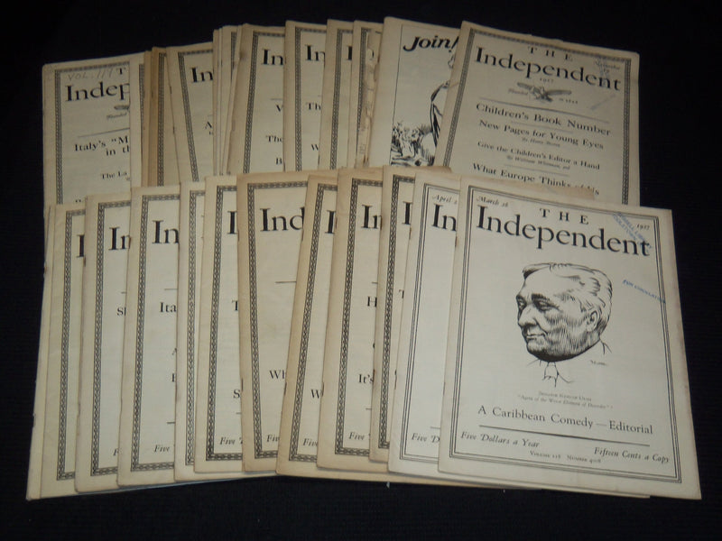1927 THE INDEPENDENT WEEKLY MAGAZINE LOT OF 42 ISSUES - ARTICLES & ADS - WR 708