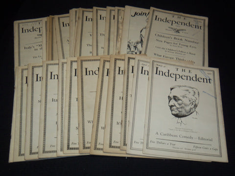 1927 THE INDEPENDENT WEEKLY MAGAZINE LOT OF 42 ISSUES - ARTICLES & ADS - WR 708