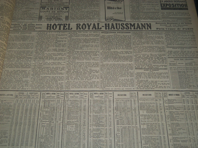 1929 JANUARY-MARCH LE TEMPS FRENCH NEWSPAPER BOUND VOLUME - VB 18