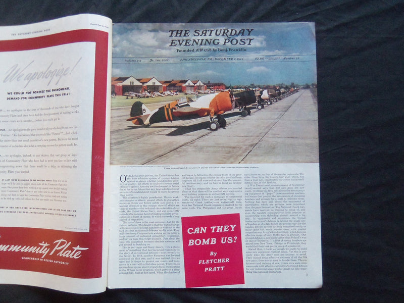 1939 DECEMBER 2 THE SATURDAY EVENING POST MAGAZINE - ILLUSTRATED COVER - SP 1807