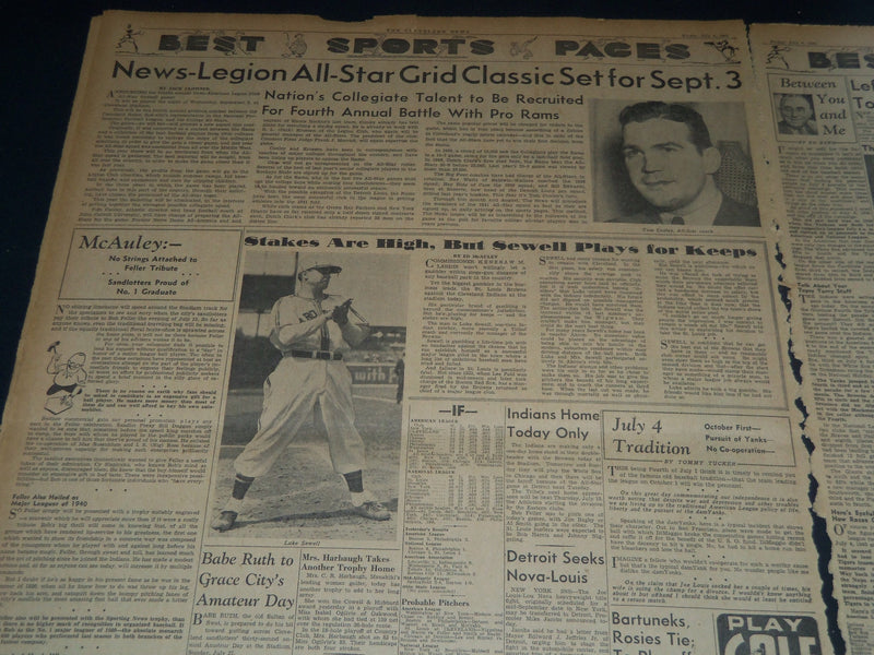 1941 JULY 4 CLEVELAND NEWS NEWSPAPER - DEFENSE JOBS POUR A BILLION CITY- NT 7455