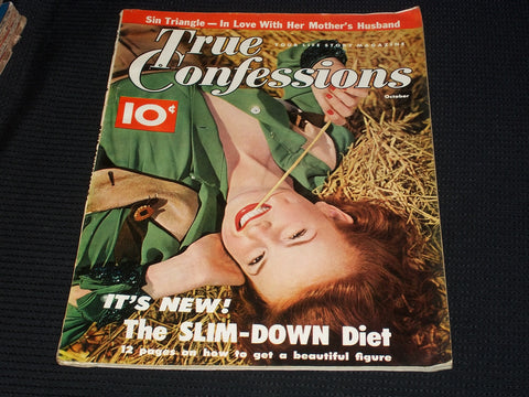 1952 OCTOBER TRUE CONFESSIONS MAGAZINE VERY NICE COVER & INSIDE PAGES - E 3792
