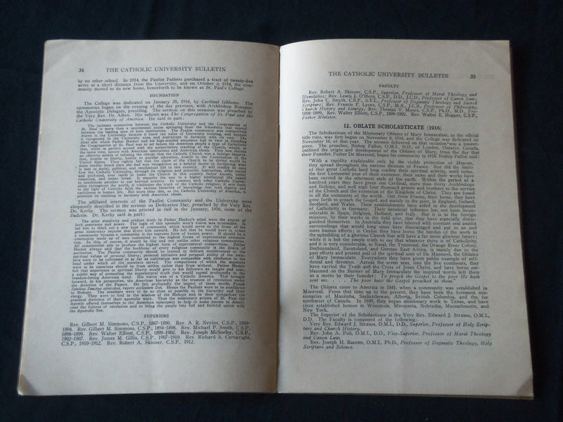 1918-1920 THE CATHOLIC UNIVERSITY BULLETIN LOT OF 18 DIFFERENT ISSUES - O 287