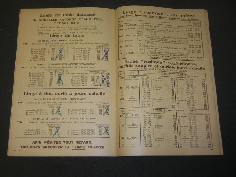 1937 LE BEAU DAMASSE DU NORD FRENCH CATALOGUE - NICE ILLUSTRATIONS - FR 1399