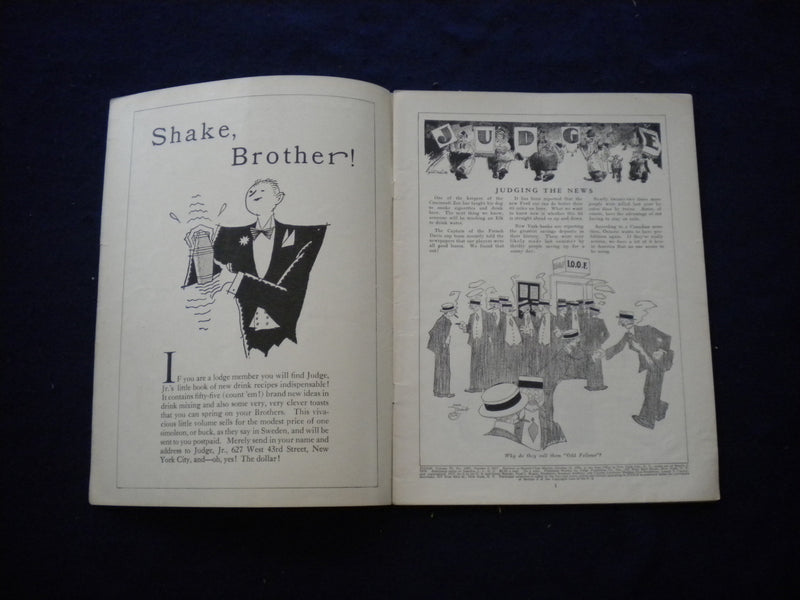 1927 OCTOBER 8 JUDGE MAGAZINE - LODGE NUMBER - SHAKE BROTHER! - B 436K