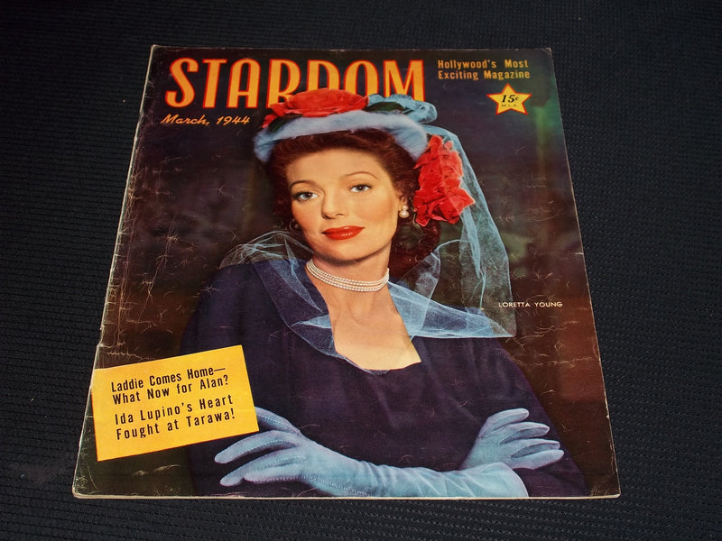 1944 MARCH STARDOM MAGAZINE - LORETTA YOUNG FRONT COVER - E 20160