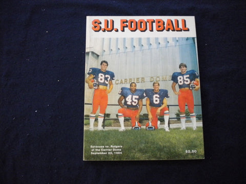 1984 SEPTEMBER 22 FOOTBALL PROGRAM - SYRACUSE UNIV VS RUTGERS UNIV - SP 3624P