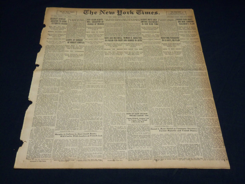 1923 JULY 14 NEW YORK TIMES - HUTCHINSON HAS 142 & JONES SECOND 144 - NT 7747