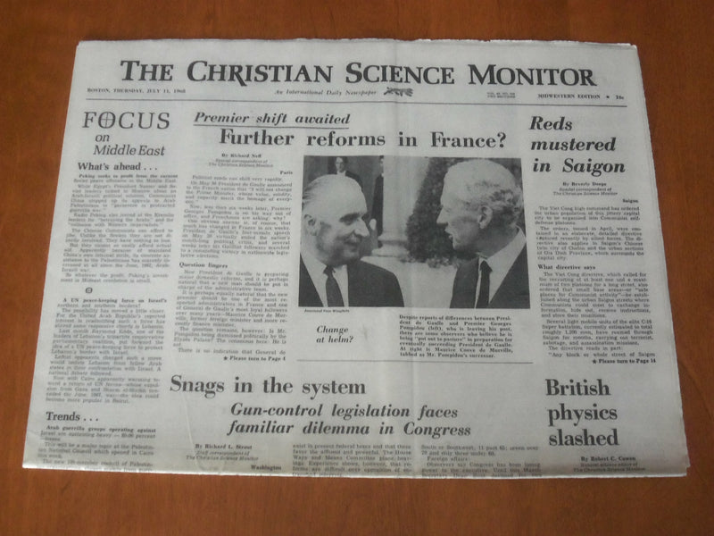 1968 JULY 11 THE CHRISTIAN SCIENCE MONITOR -FURTHER REFORMS IN FRANCE? - NP 4652