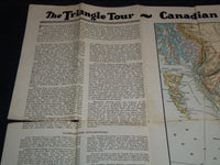 1925 THE TRIANGLE TOUR OF BRITISH COLUMBIA - MAP - CANADIAN RAILWAYS - J 8525