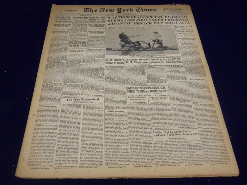 1942 FEBRUARY 3 NEW YORK TIMES - M'ARTHUR BEATS OFF TWO DIVISIONS - NT 1188