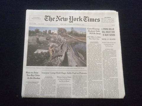 2022 SEP 27 NEW YORK TIMES - A STRONG DOLLAR WILL INFLICT PAIN IN MANY NATIONS