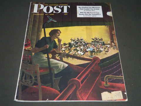 1951 JANUARY 13 THE SATURDAY EVENING POST MAGAZINE - ILLUSTRATED COVER - SP 1853