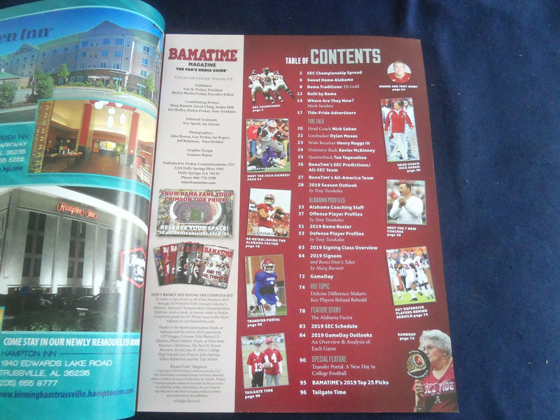 2019BAMATIME MAGAZINE - UNIVERSITY OF ALABAMA - THE ALABAMA FACTOR - SP 1220U