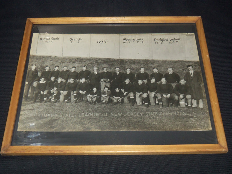 1933 NEW JERSEY STATE CHAMPIONS FOOTBALL TEAM FRAMED PHOTO - 21x17 - #46A