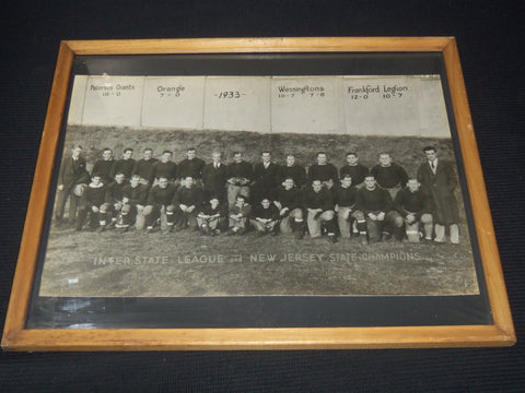 1933 NEW JERSEY STATE CHAMPIONS FOOTBALL TEAM FRAMED PHOTO - 21x17 - #46A