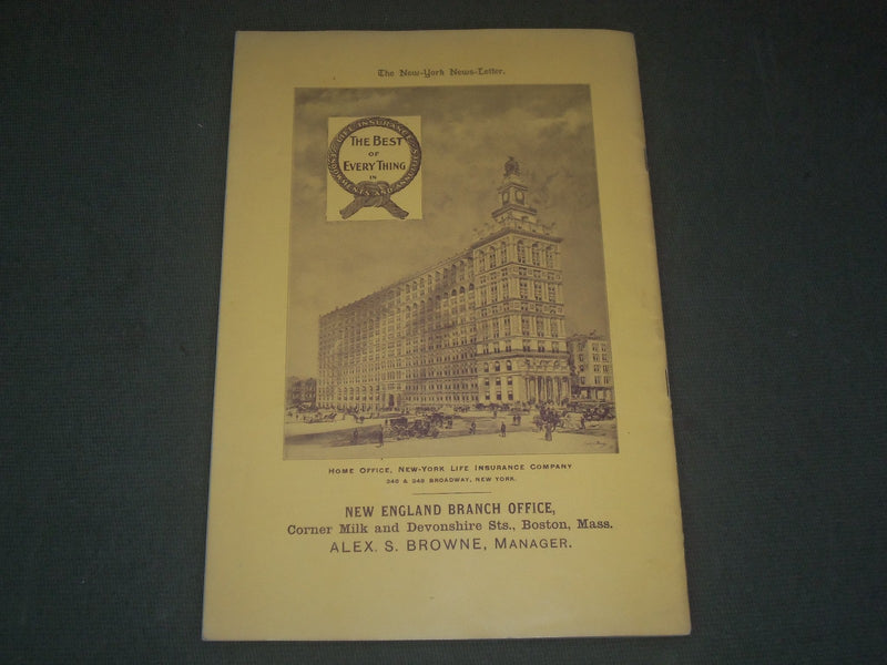 1889 SEPTEMBER/OCTOBER NEW YORK NEWS LETTER MAGAZINE - DEWEY NUMBER - ST 4443