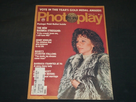 1977 MARCH PHOTOPLAY MAGAZINE - BARBRA STREISAND COVER - J 5844