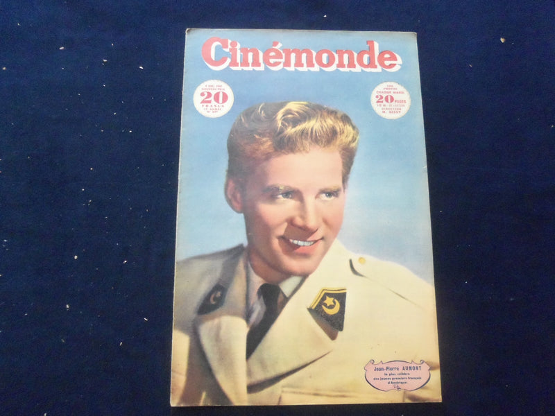 1947 DEC 9 CINEMONDE MAGAZINE-GINGER ROGERS BACK COVER- FRENCH EDITION- SP 4868E