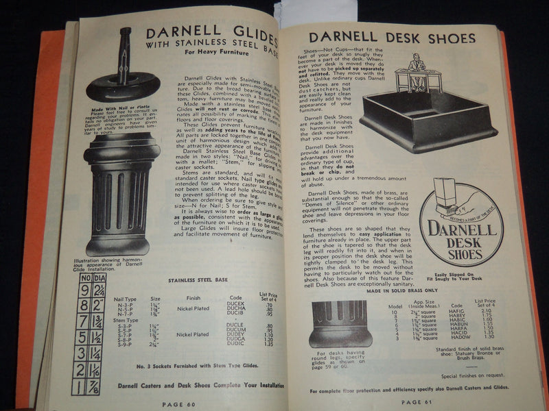 1930'S DARNELL CASTER & WHEEL MANUAL NUMBER 38 - DARNELL CORPORATION - J 8847