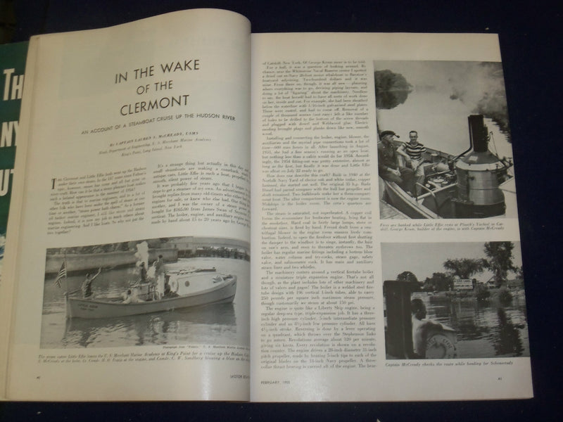 1955 FEBRUARY MOTOR BOATING MAGAZINE - THE YACHTSMEN'S MAGAZINE - B 6617