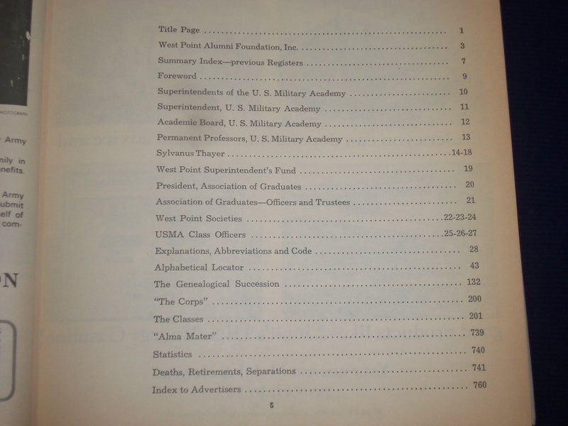 1964 REGISTER OF GRADUATES & FORMER CADETS OF U.S. MILITARY ACADEMY - KD 2953